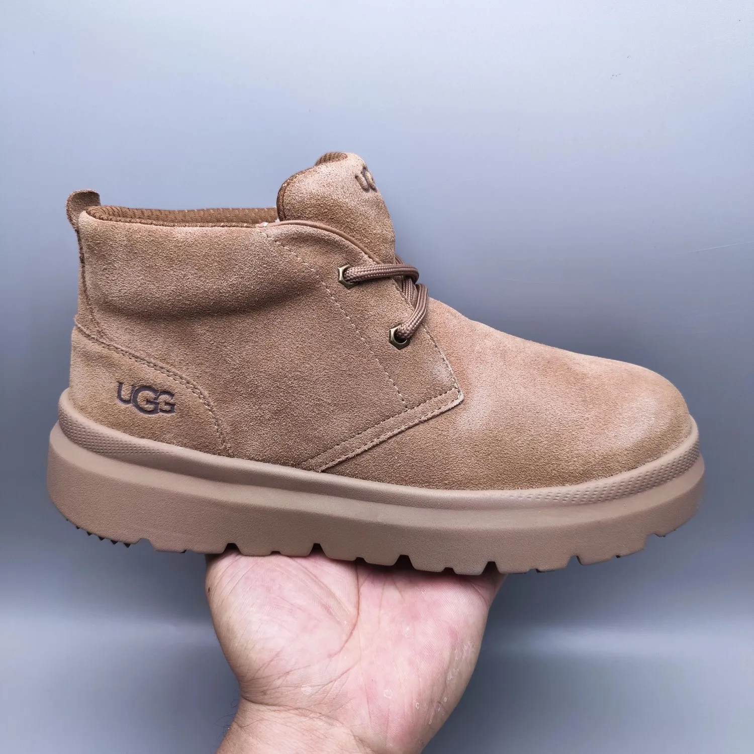 💰600 UGG sheepskin all-in-one snow boots 1773 lace-up casual low boots men's boots color: maroon black size: 39-45